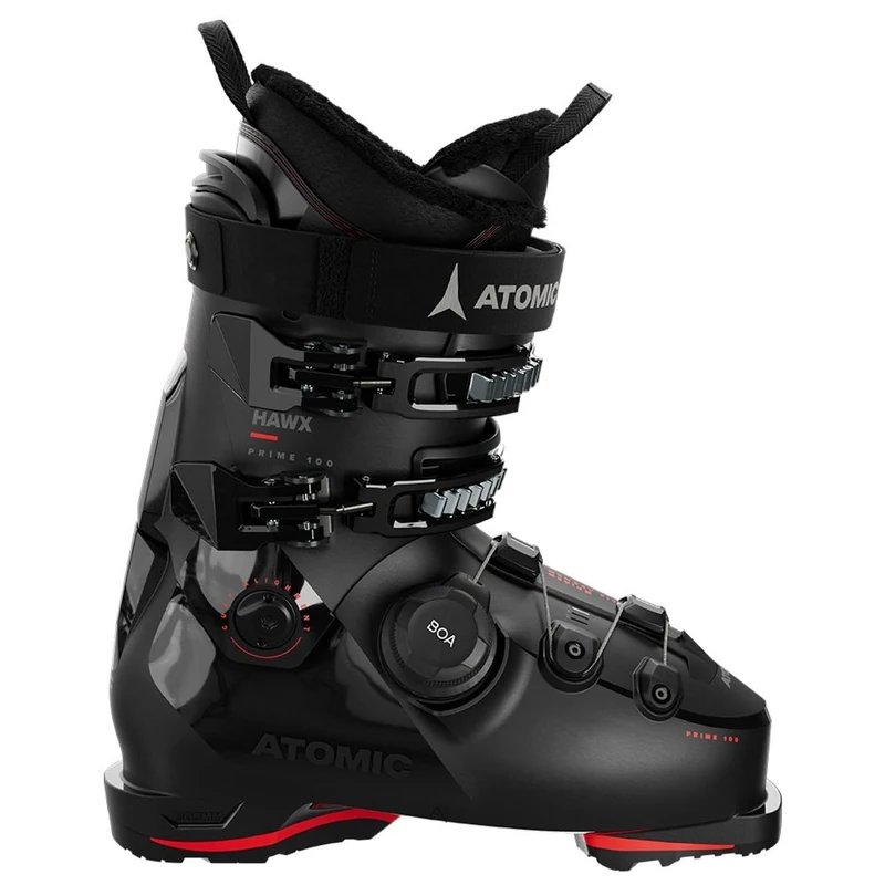 ATOMIC Hawk Prime 100 BOA GW Ski Boots - Size 32/32.5 - Alpine Ski Boots in Black/Red - Boots with 3D Ankle & Heel for Precise Fit - Ideal for Skiers with Medium Wide Feet