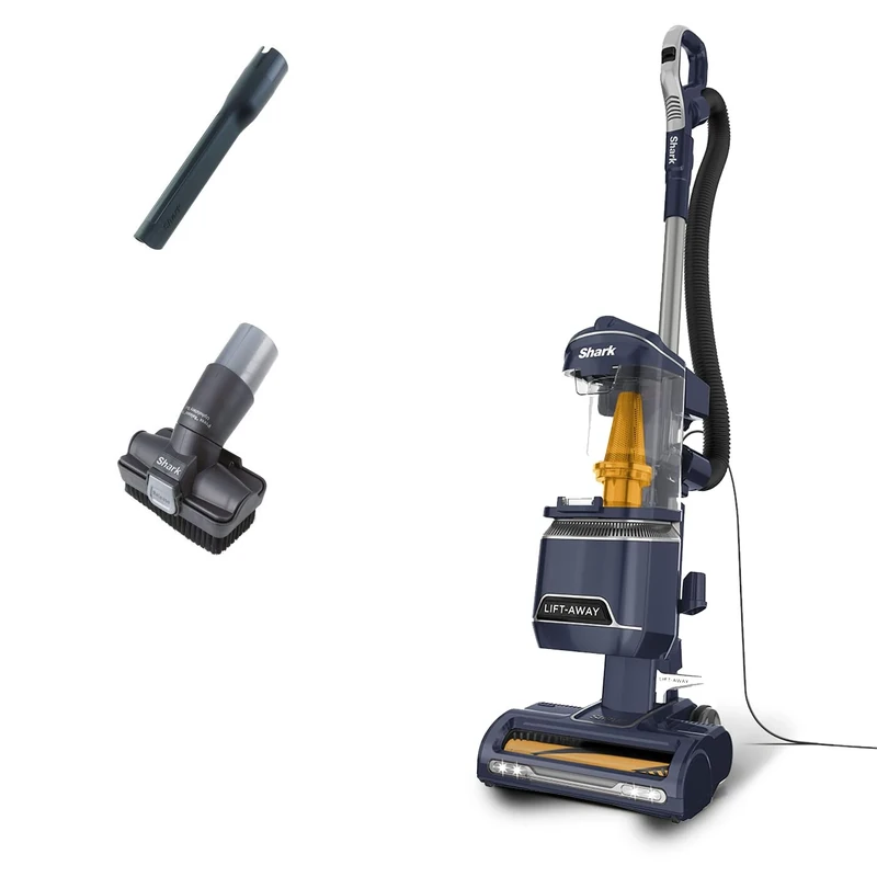 Shark Corded Upright Vacuum Cleaner 1.1L with Anti Hair Wrap Technology, LED Headlights, Lift-Away, Anti-Allergen, 8m Cord, 750W, 2 Attachments, Royal Grey, NZ691UK