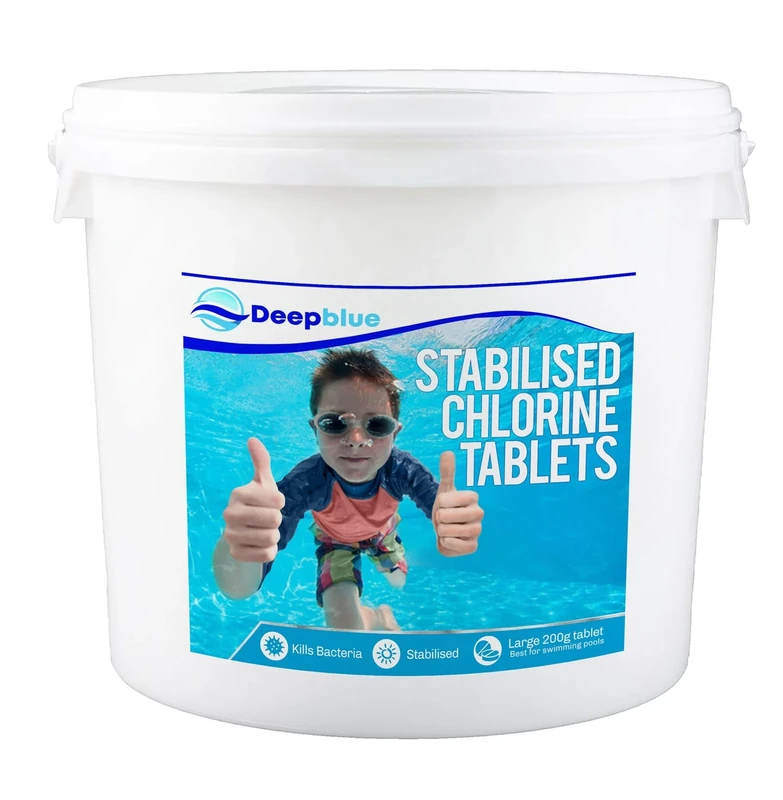 Deep Blue - 200g STABILISED Chlorine Tablets 10kg SLOW RELEASE