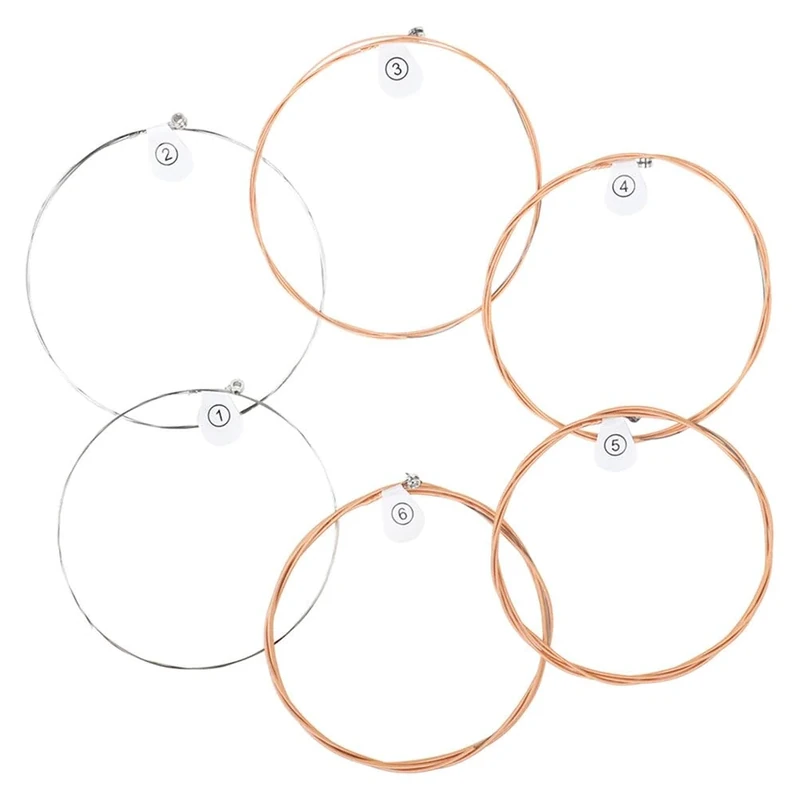 Theaque 6pcs Acoustic Guitar Strings - Bright Tone & Long Sustain