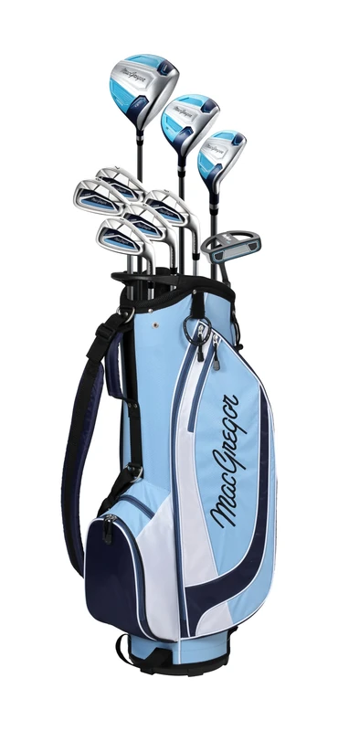 MacGregor Golf Ladies CG4000 Premium Graphite Irons Graphite Woods Golf Club & Cart Bag Package Set, Navy/White, Blue