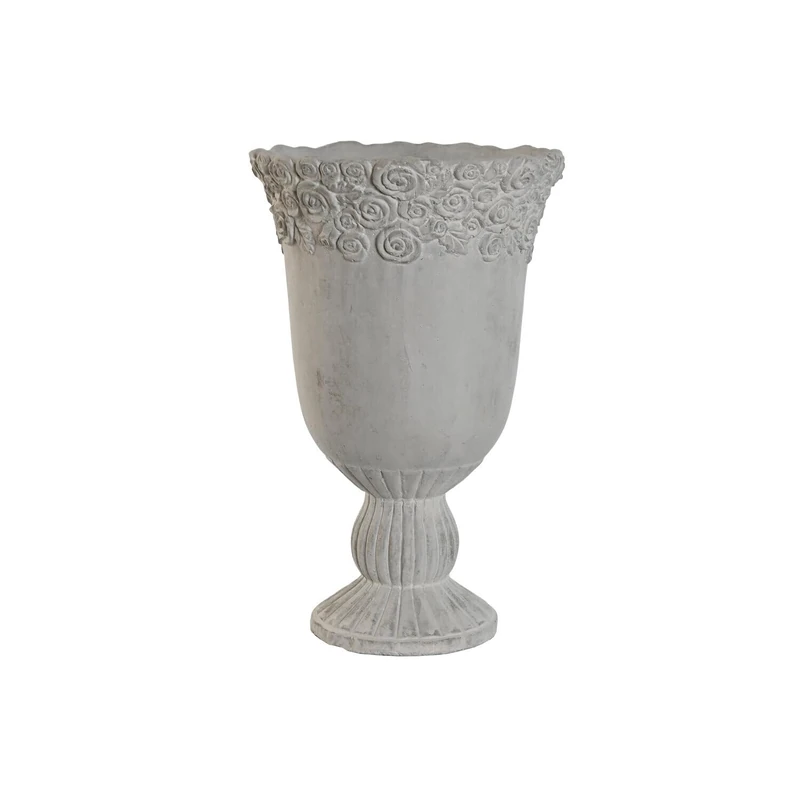 Macetero Concrete 31 x 31 x 49 cm Degastado Blanco