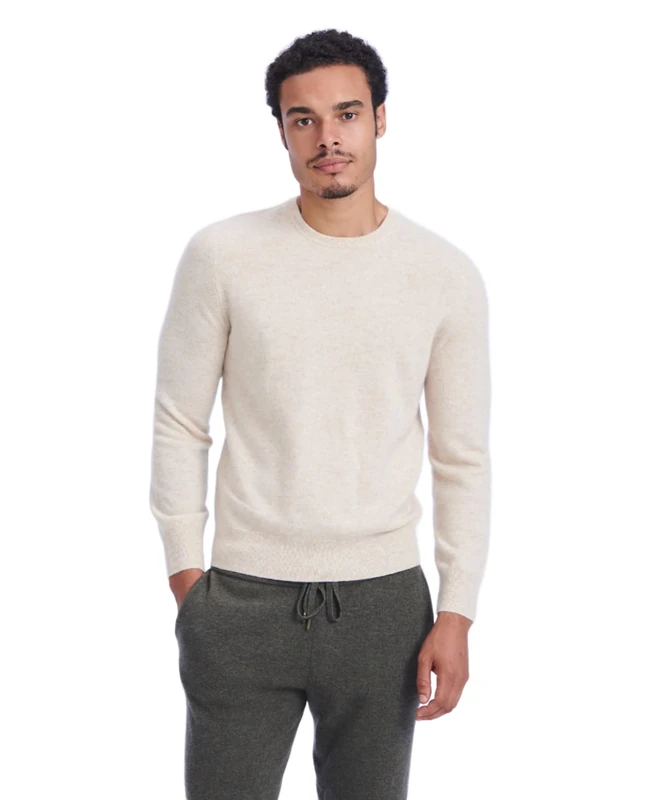 NAADAM Men's The Original Cashmere Crewneck Sweater, Oatmeal, XL