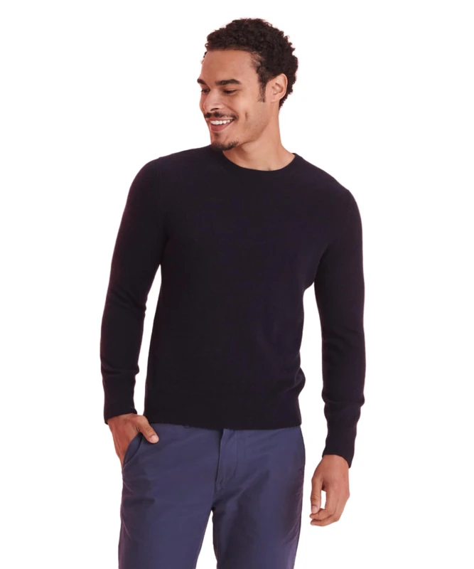 NAADAM Men's The Original Cashmere Crewneck Sweater, Navy, S
