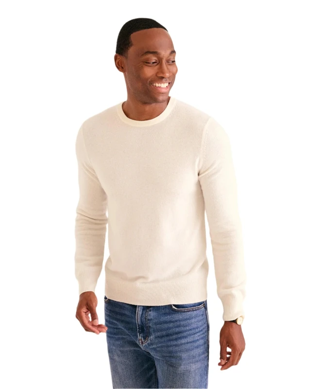 NAADAM, Mens, The Original Cashmere Crewneck Sweater, White, XX-Large - Image 1