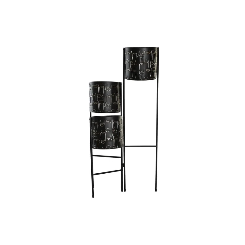 Macetero Metal 22 x 22 x 93 cm Black Caras
