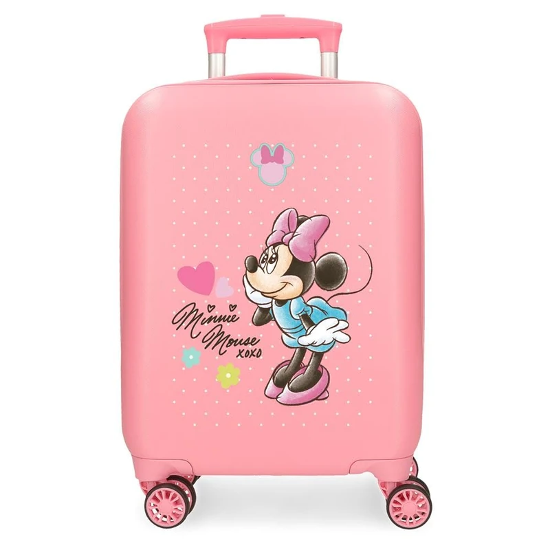 Disney Joumma Bags, Minnie Imagine, Cabin Suitcase, Children's Suitcase, Made of ABS, a Material, Four Double Wheels Multidirectional Swivel, Side Combination Lock., pink, suitcase