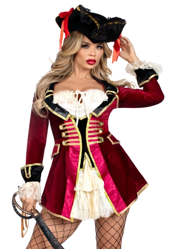 Leg Avenue 87231X 10108 Captivating Pirate Captain Costume, Multicolor, 2X