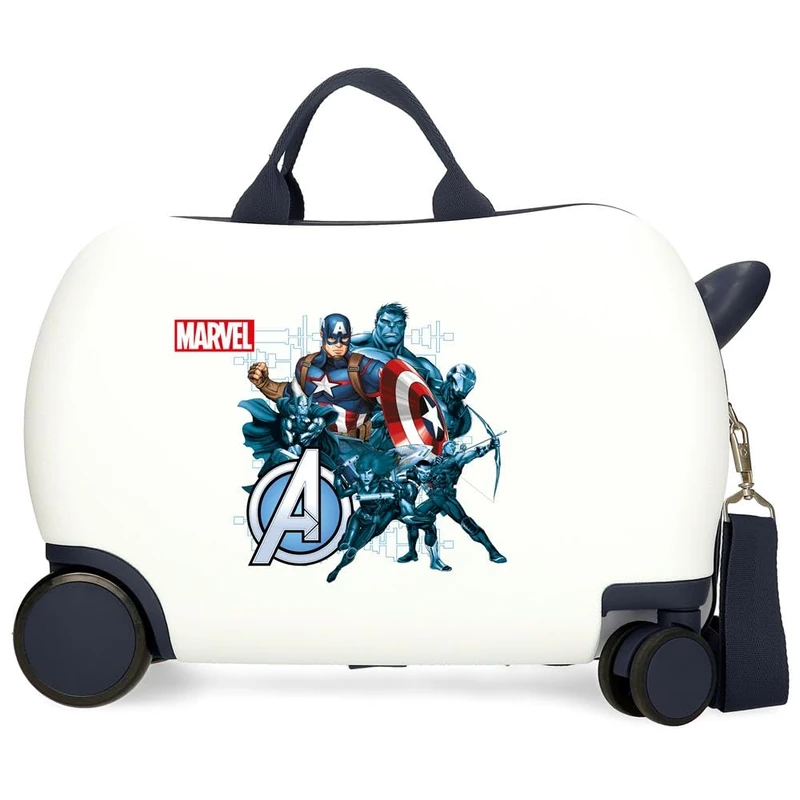 Joumma Marvel Avengers Legendary Children's Suitcase White 45x31x20cm Hard ABS 24.6L 1.8 kg 4 Wheels Hand Luggage, White, Children's Suitcase