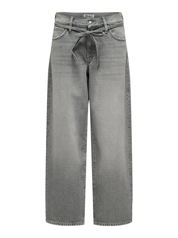 ONLY Female Straight-Fit Jeans Onlgianna Medium Waist Balloon Cut Jeans, Medium Grey Denim, 30W x 32L