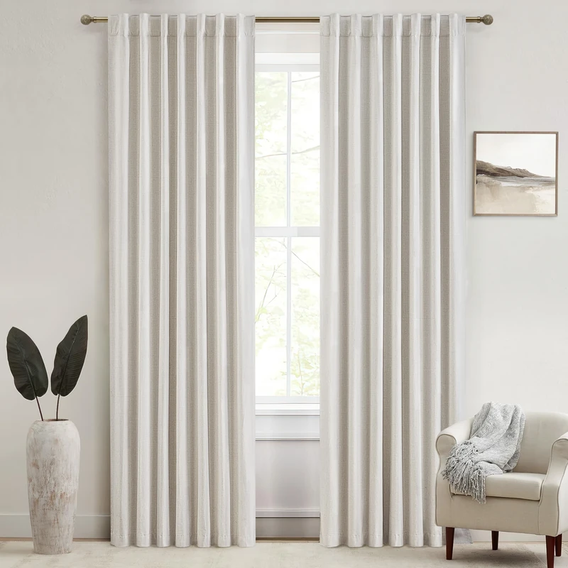 QJmydeco Custom Made Curtains 86 Inches Long for Bedroom 2 Panels Set, Blackout Drapes for 84-88 Inch Tall Window Curtains Living Room Modern Farmhouse (W50 x L86) Back Tab/Rod Pocket Cream Ivory
