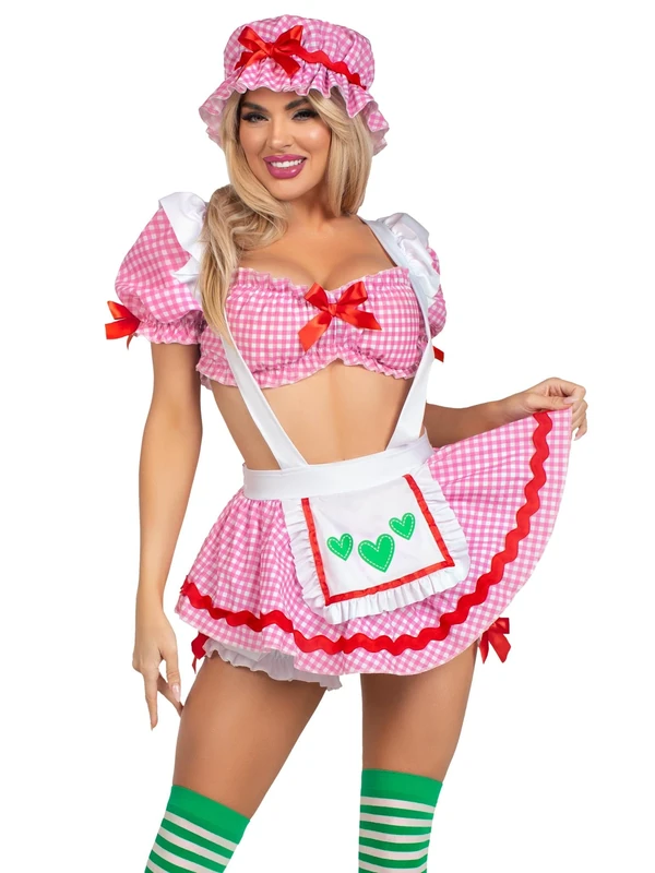 Leg Avenue Womens 3 Pc Berry Babe Costume Dress Halloween Costume for Women, Pink, S - Image 1