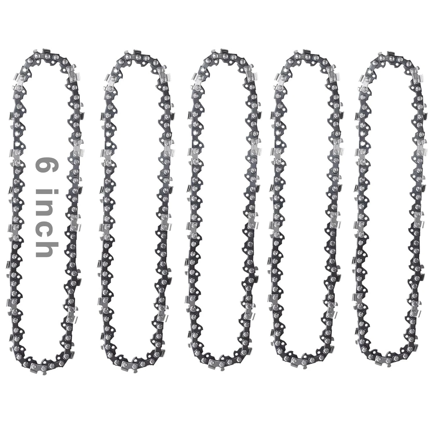 Movstriker 5Pcs Mini Chainsaw Chain 6 Inch Replacement Chains for Portable Mini Chainsaw, Guide Saw Chain for Wood Branch Cutting Mini Chainsaws(37 Drive Links)