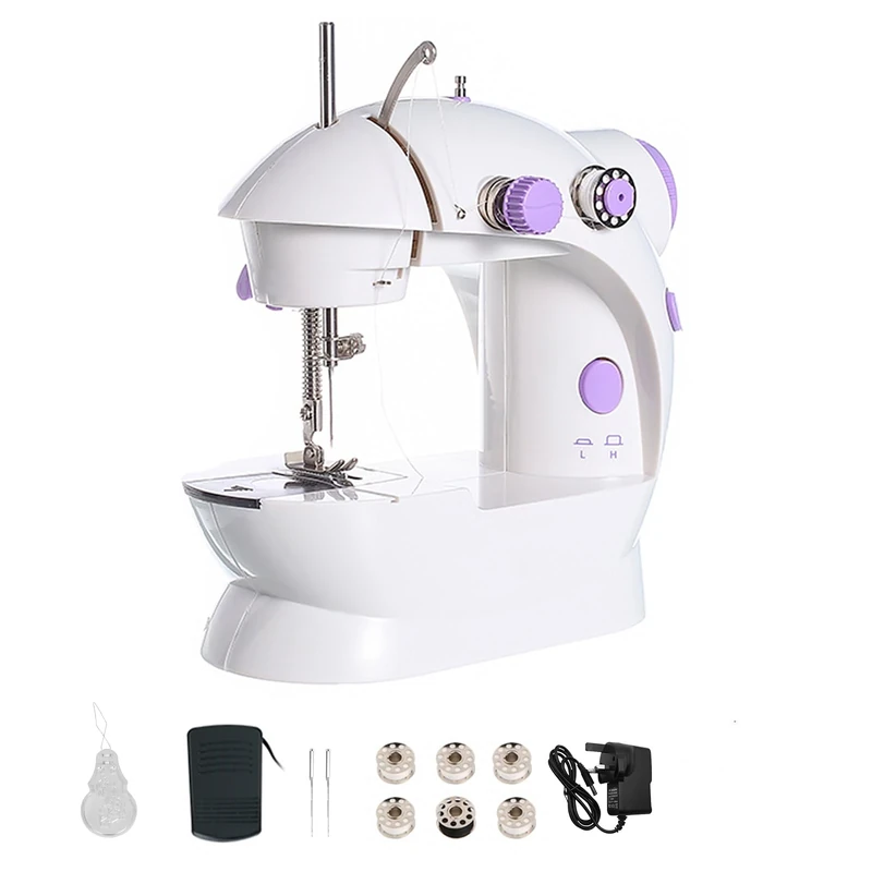 Dekaim 202A Portable Mini Sewing Machine with Pedal - Two-Speed, Lightweight for Beginners