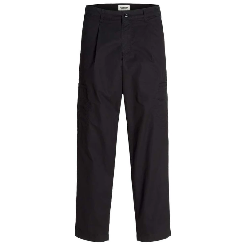JACK & JONES Jpstbill Jjpaspel Cargo Tap Sn Styd Pants, Black, 32W x 34L for Men, Black/White, 32W x 34L