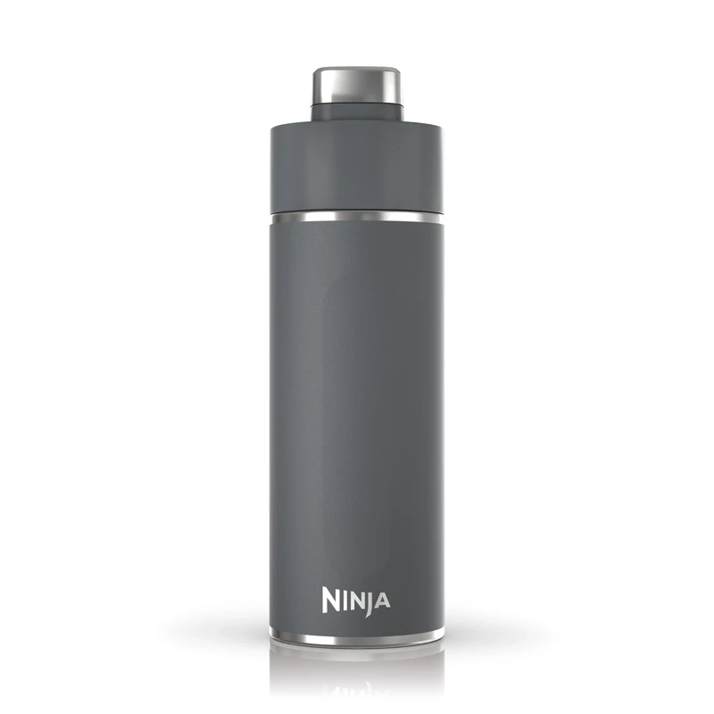 Ninja Thirsti Water Bottle and Flask 700 ML With Leak-Proof Lid, Designed For Carbonated, Hot & Cold Drinks, Ideal For Travel & Sports, Triple Insulated, Stainless Steel Bottle, Grey, DW2401EUUKGY