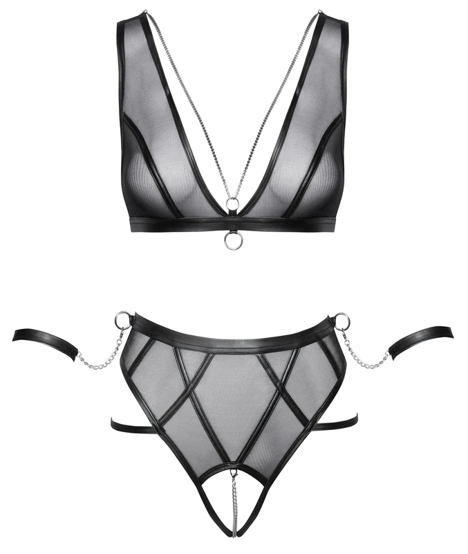 Cottelli Bondage Women's Bra Set Black XL