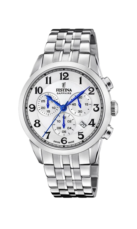 Festina Swiss Made Mens Steel Chronograph Watch with Bracelet F20040/1
