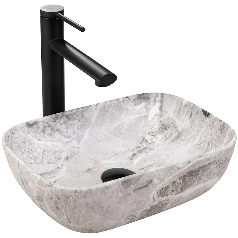 Rea [Unknown] Bathroom Sink Made of Ceramic Belinda Mini Matt imitation-REA-U3321, Imitation of Stone
