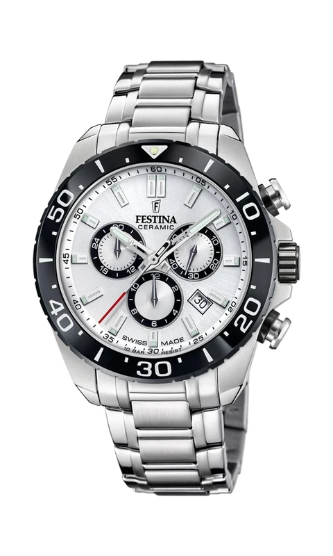 Festina Swiss Made Mens Steel Chronograph Watch with Bracelet F20042/1