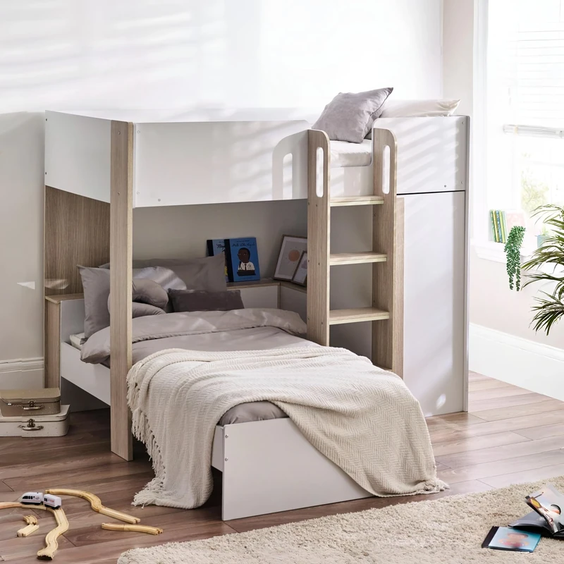 Julian Bowen Horizon Bunk Bed - Pale Wood And White