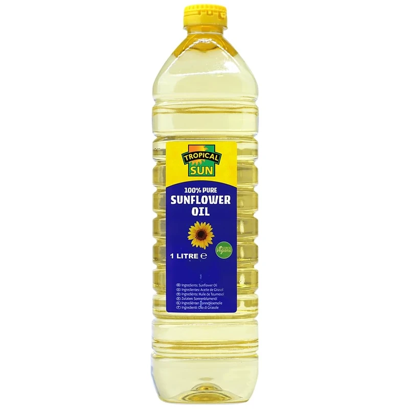 Tropical Sun Sunflower Oil 1l (Pack of 1)|Great for Cooking, Baking, Frying, Salads & Sauces