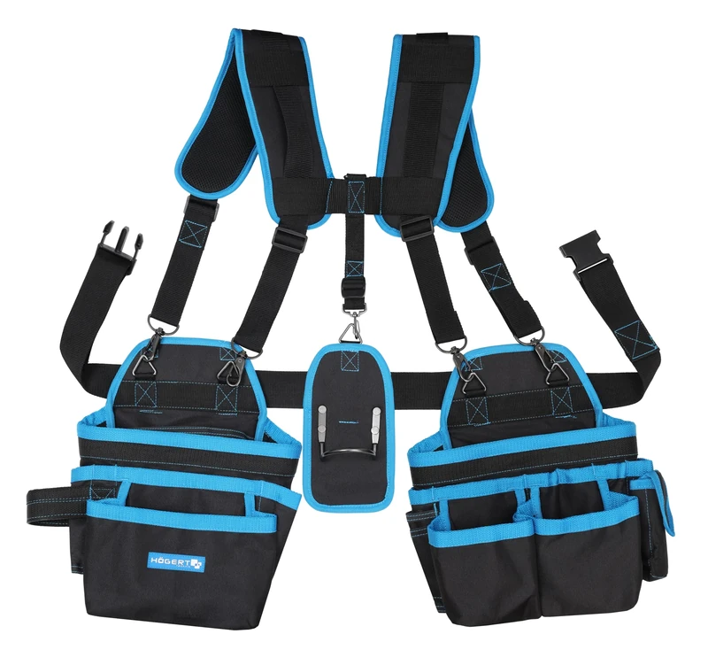 Högert Technik - Work Belt with Shoulder Straps | Men's Tool Belt with Suspenders Strap, Tool Bag with Adjustable Belt, Belt Bag