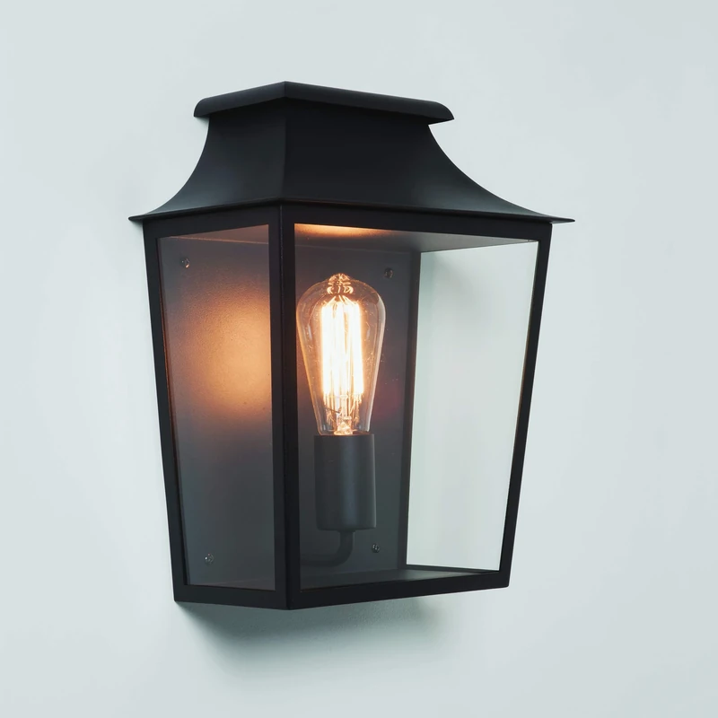 Astro Richmond Wall Lantern 285 Dimmable Outdoor Wall Light (Textured Black), E27/ES Lamp, Designed in Britain - 1340014-3 Years Guarantee