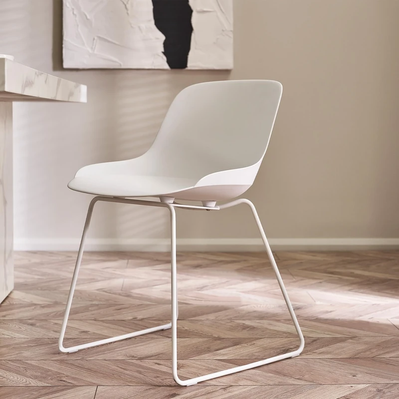 Julian Bowen Set Of 2 Rocco Chairs-White, Polypropylene, 80 x 49 x 51.5cm