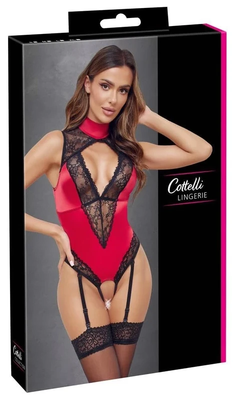 Cottelli Lingerie Women Crotchless Body Red/Black S