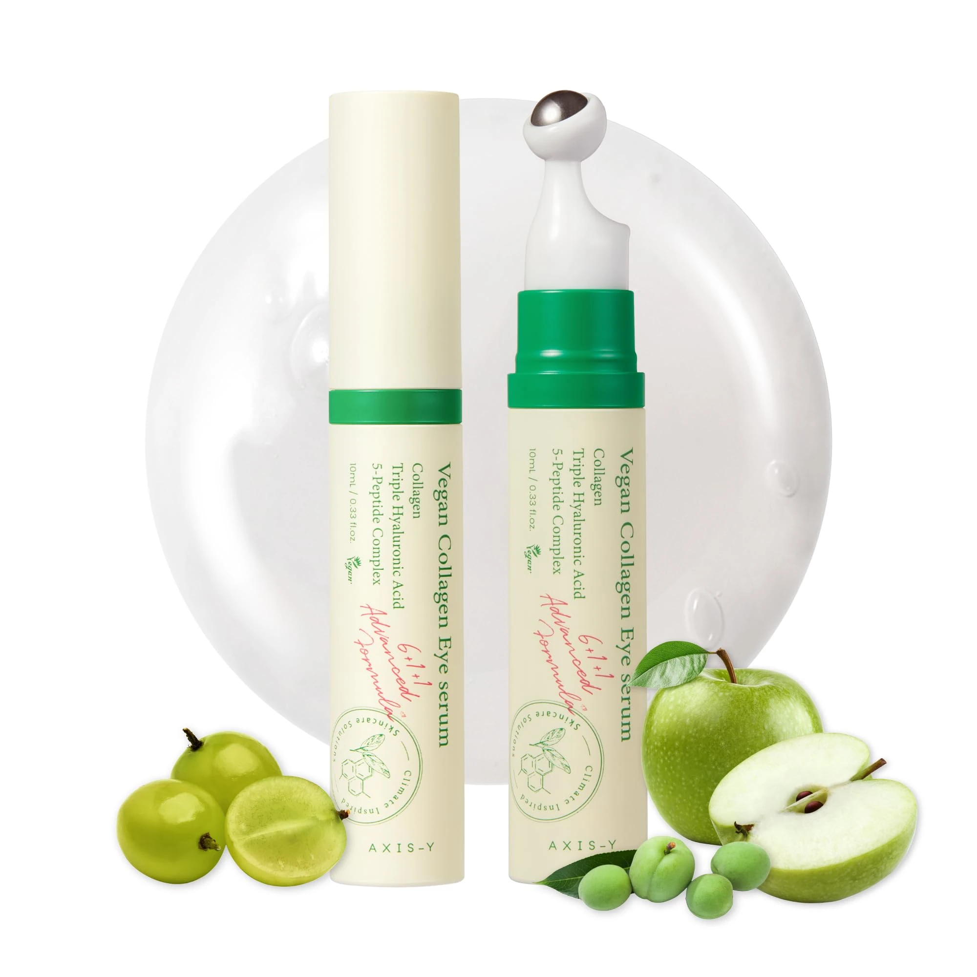 AXIS-Y Vegan Collagen Eye Serum K Beauty Triple Hyaluronic Acid & Peptide Collagen Serum Improve Skin Elasticity, Reduce Fine Lines & Dark Circles Vegan Korean Skin Care Eye Cream 0.33 Fl. Oz.