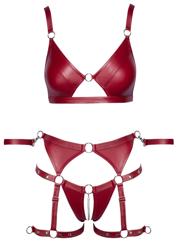 Cottelli Bondage Women's Bra Set Red XL