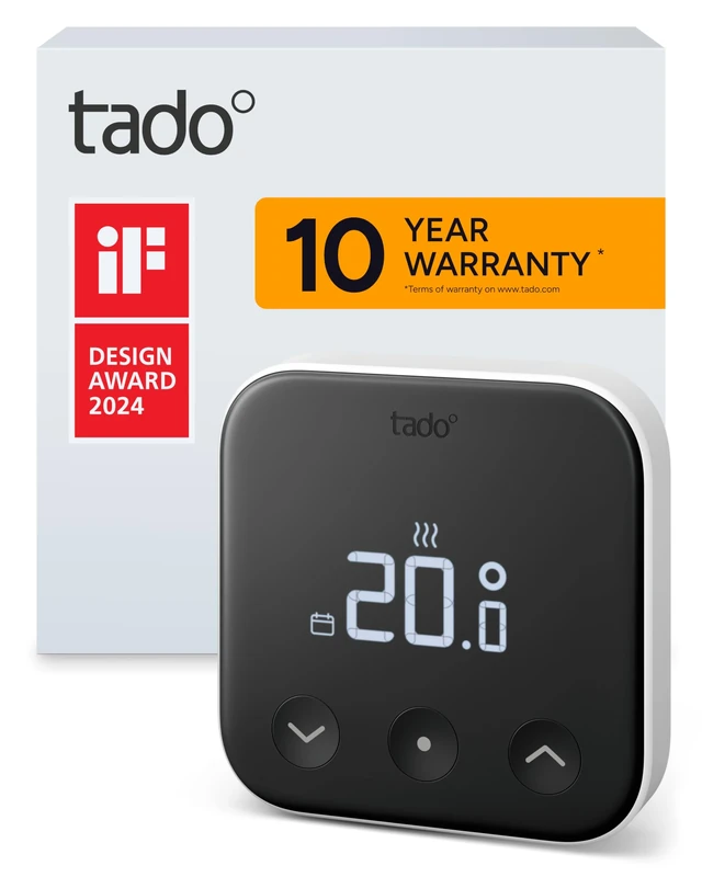 tado Smart Thermostat X – Add-on as Wired Room Thermostat, Heating Control via App & Smart Speaker (Alexa, Siri, Google Assistant), DIY Installation