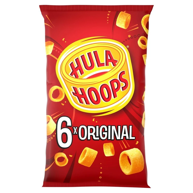 Hula Hoops ORIGINAL Multipack Crisps 6 Pack 24g Packs, Case of 30 - Deliciously crunchy - No Artificial Colours or Flavours, Suitable for Vegetarians