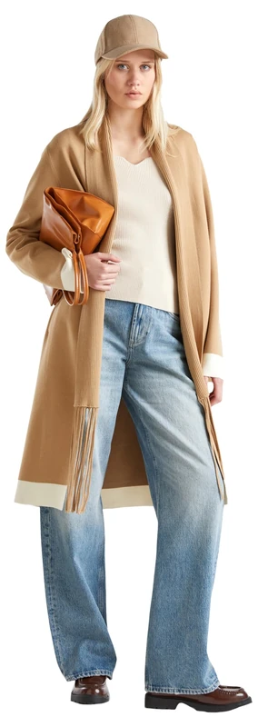 United Colors of Benetton Knitted Coat, Beige, S