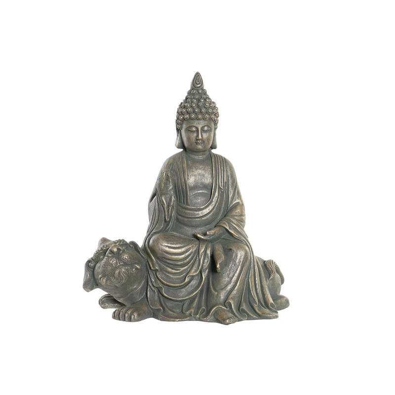 Vidrio Fibre Figure 38 x 25 x 43 cm Buda Perro Envejecido - Image 1
