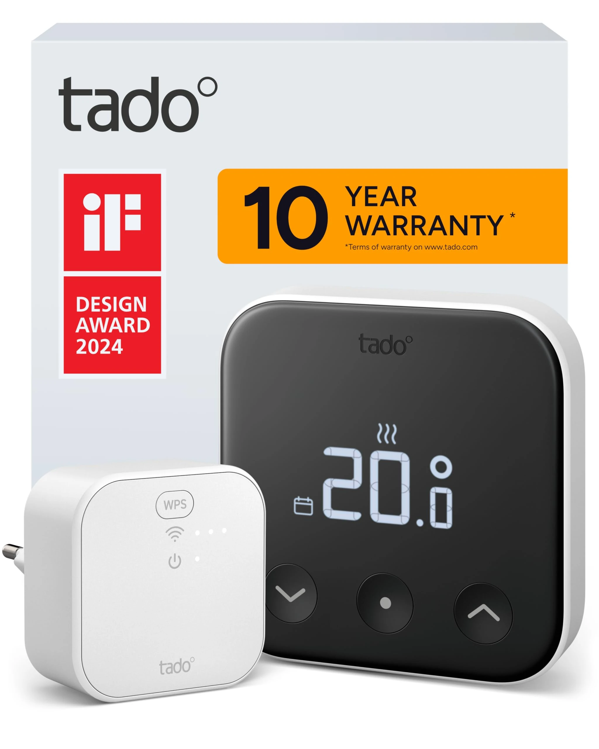 tado Smart Thermostat X – Starter Kit Wired Room Thermostat & Bridge X, Control via App & Smart Speaker (Alexa, Siri, Google Assistant), DIY Installation