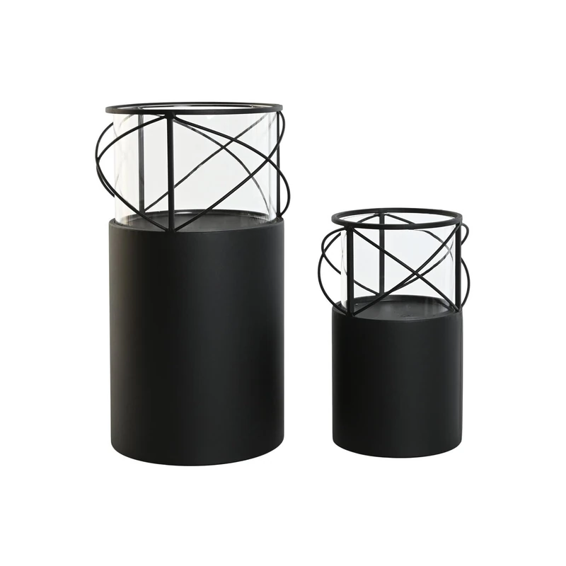Set of 2 Metal Crystal 24.5 x 24.5 x 46 cm 17 x 31 cm - Image 1