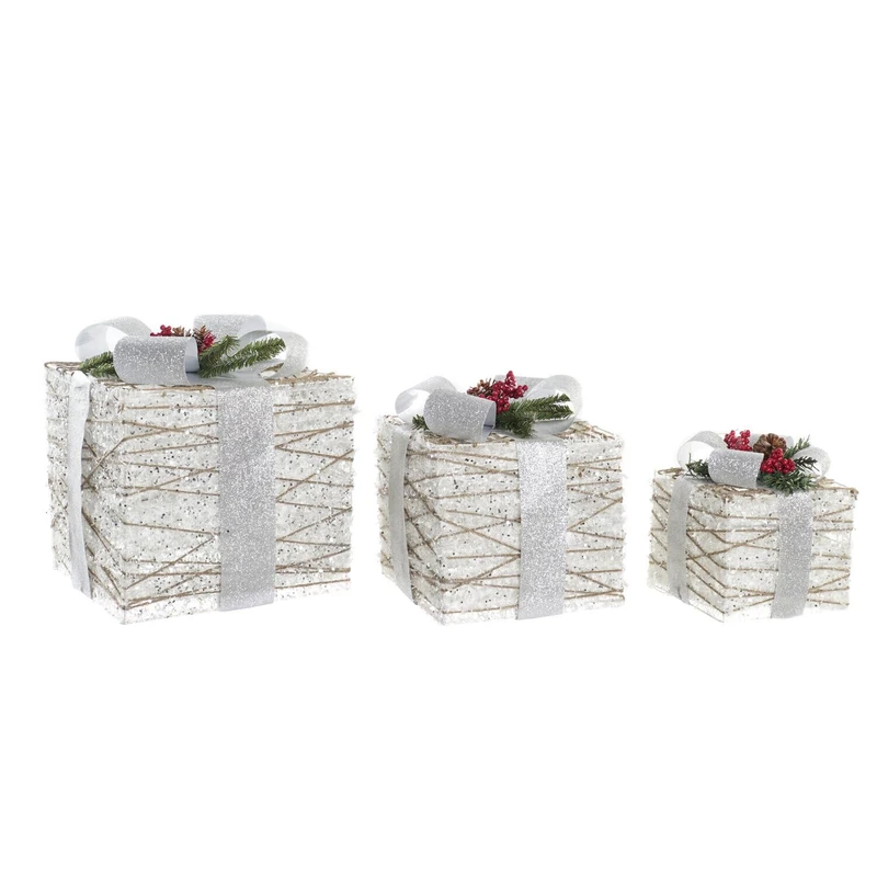 Gift Set of 3 LED Ratan 25X25X30 3AA White