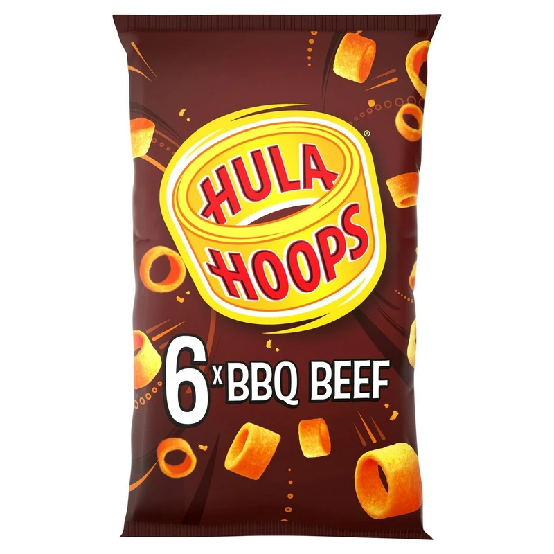 Hula Hoops BBQ Beef Crisps Multipack - Case of 30 Packs