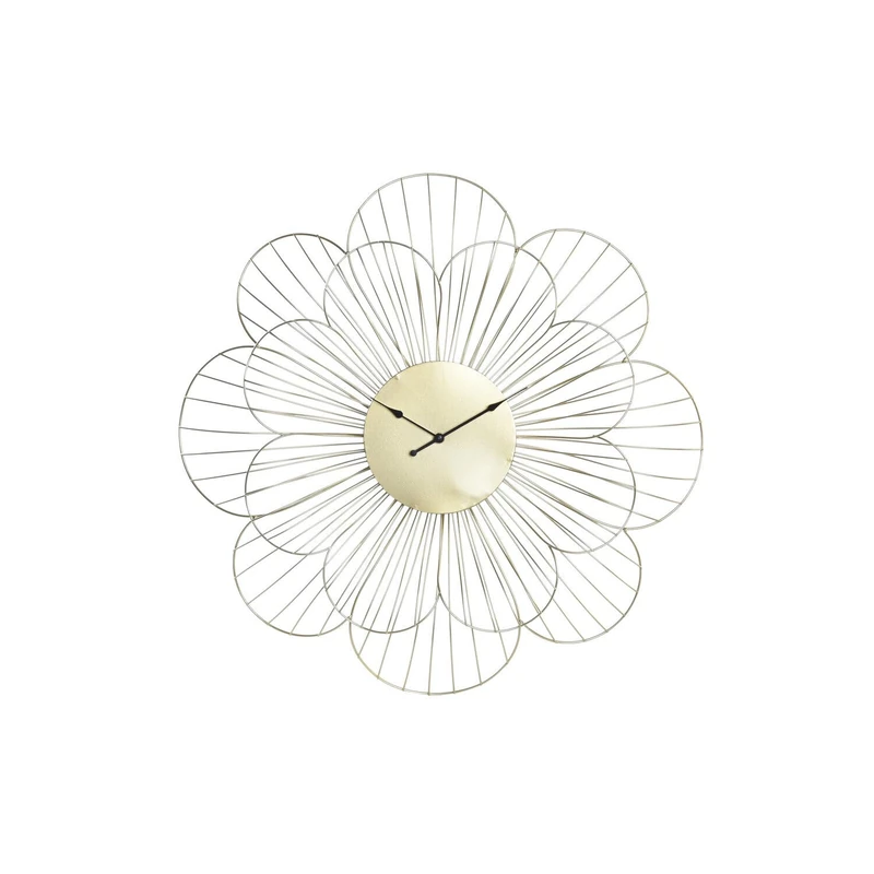 RELOJ PARED Metal 57X4X57 Flor Dorado - Image 1