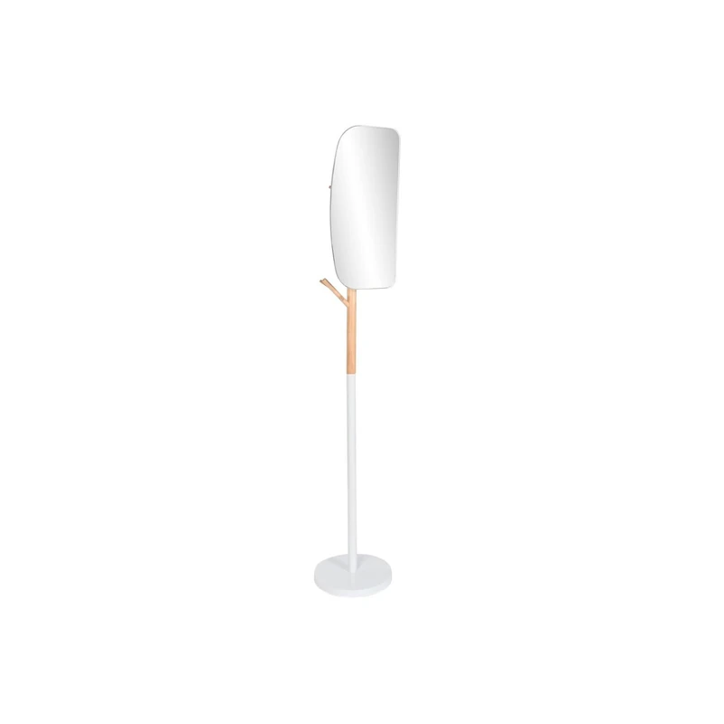 Perchero Madera Metal 33 x 33 x 185 cm Espejo Blanco