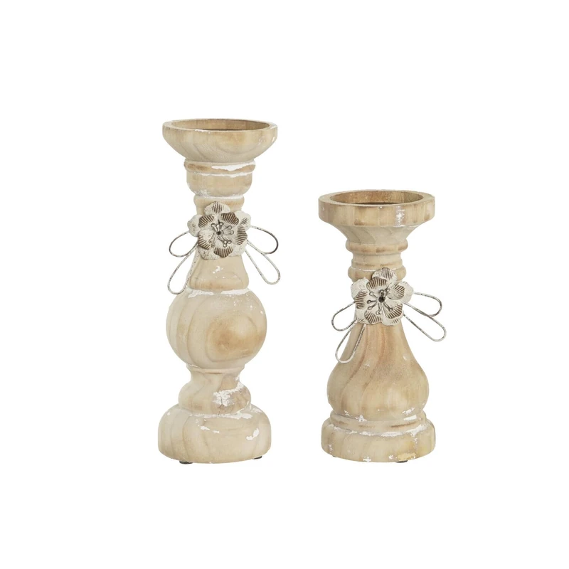 Madera Set of 2 9.5 x 9.5 x 28 cm Natural - Image 1