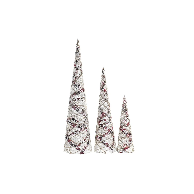 Cone Set of 3 LED Ratan 20 x 20 x 80 3AA Nevado Natural