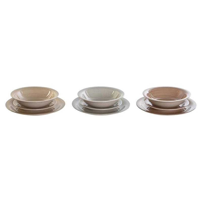Vajilla Set 18 Stoneware 26.5X26.5X3 Brown