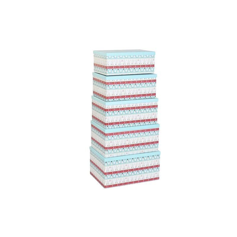 CAJA Set of 5 Cardboard 50 x 35 x 25 cm, Multi-Coloured - Image 1