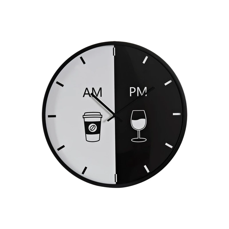 RELOJ PARED Metal 60X4X60 AM/PM Black