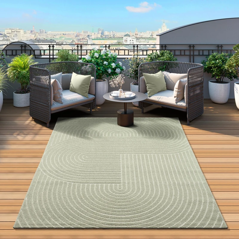 Mia's Zoey Rugs, Living Room Bedroom Rug, Green, 160 x 220 cm, Polypropylene