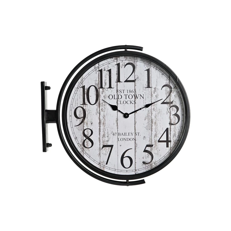 RELOJ PARED Hierro Crystal 45X6X45 ESTACION Black
