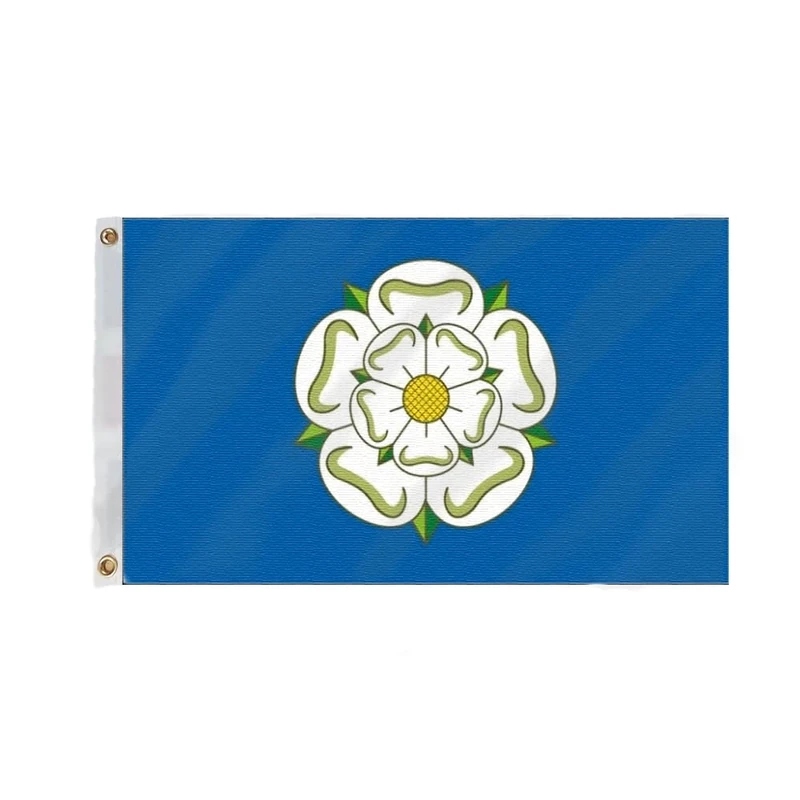Flagmax Yorkshire Flag 5ft x 3ft (150cm x 90cm) - Durable British Flags with Eyelets Featuring the White Rose of Yorkshire Flag Design for Indoor and Outdoor Display - Image 1